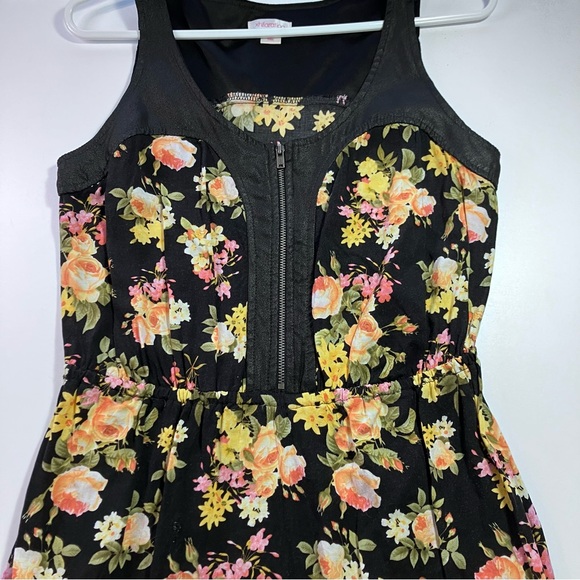 Xhilaration Floral Print Black&Yellow Boho Mini Sun Dress Women’s Small - Picture 8 of 10